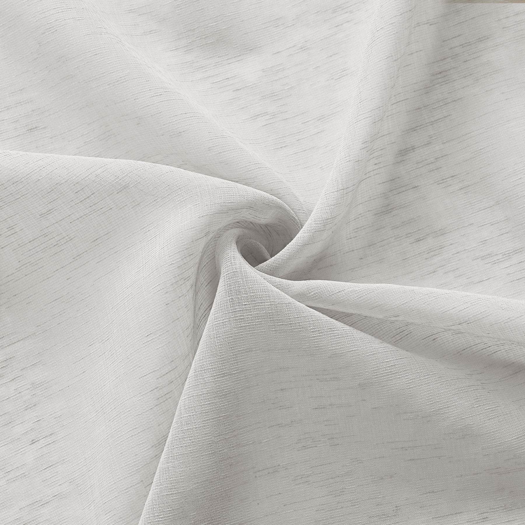 B11 Sheer Vertical Stripe Linen Blend Light Filtering Curtain Grommet - Cololeaf