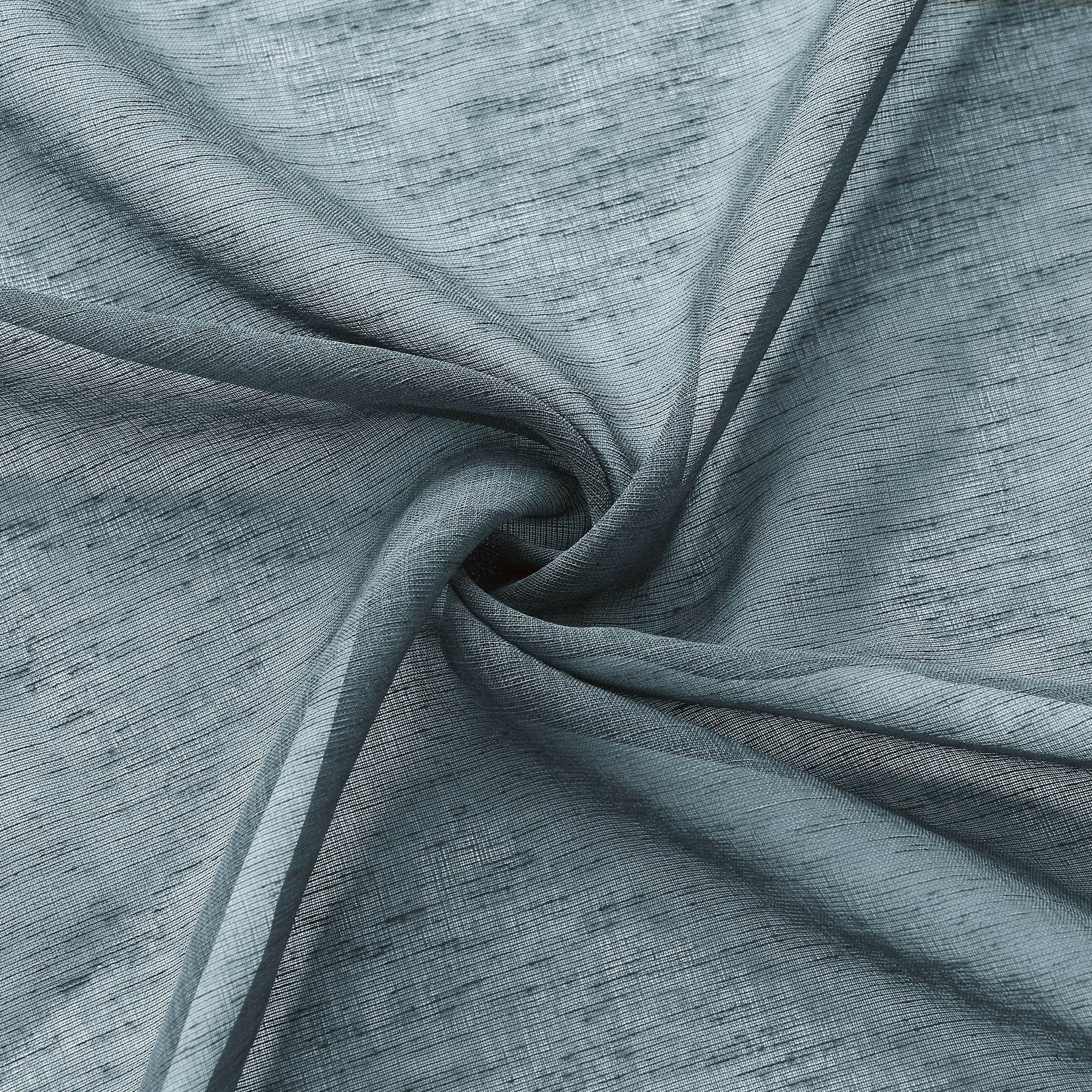 B11 Sheer Vertical Stripe Linen Blend Light Filtering Curtain Grommet - Cololeaf
