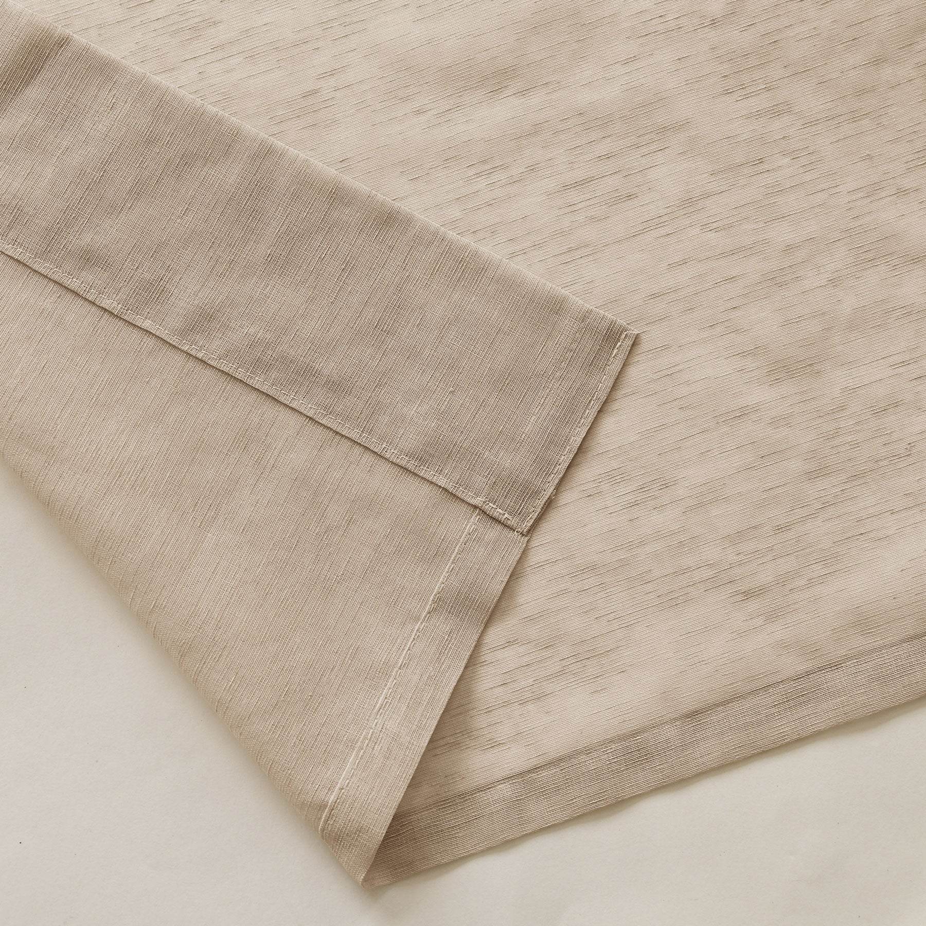 B11 Sheer Vertical Stripe Linen Blend Light Filtering Curtain Grommet - Cololeaf
