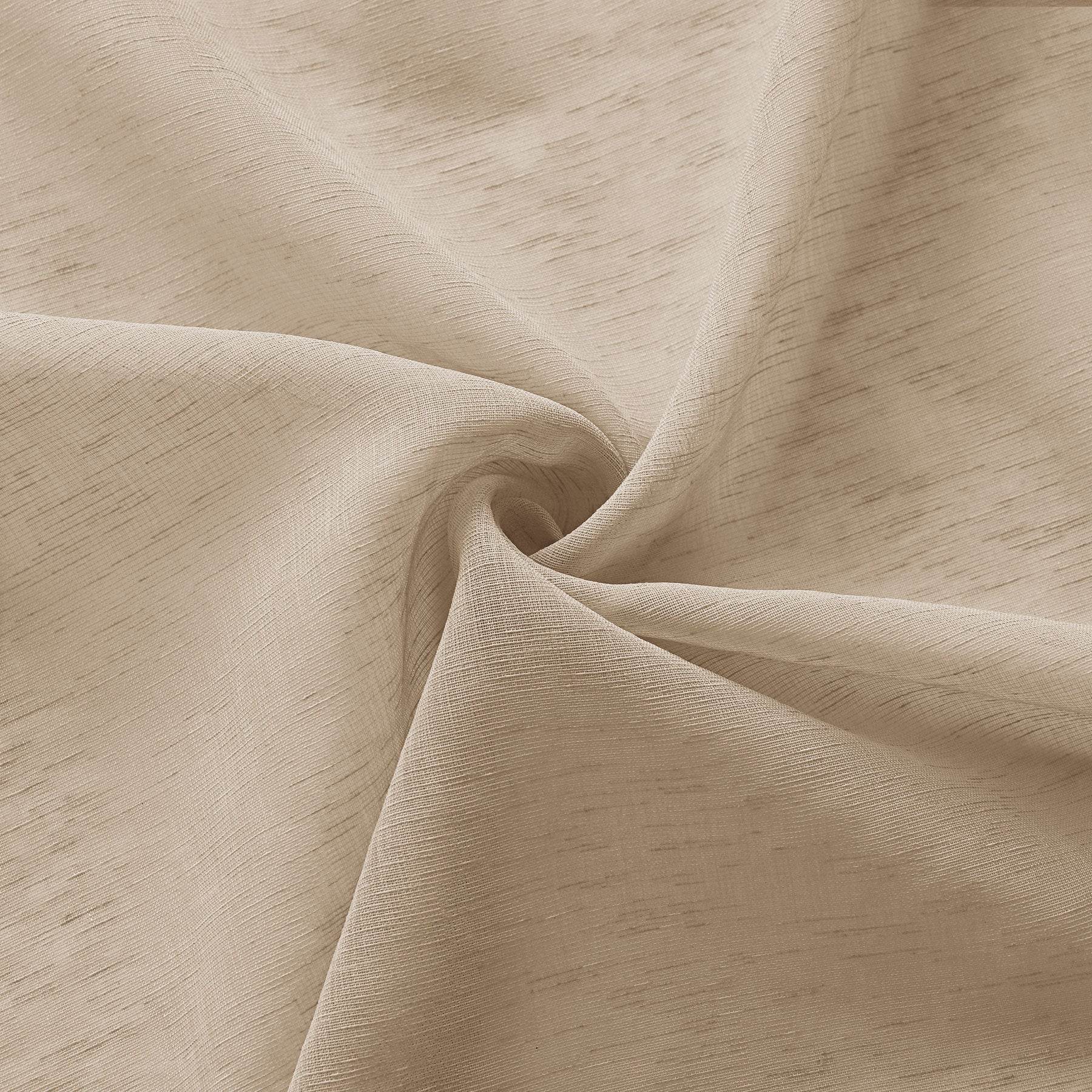 B11 Sheer Vertical Stripe Linen Blend Light Filtering Curtain Grommet - Cololeaf
