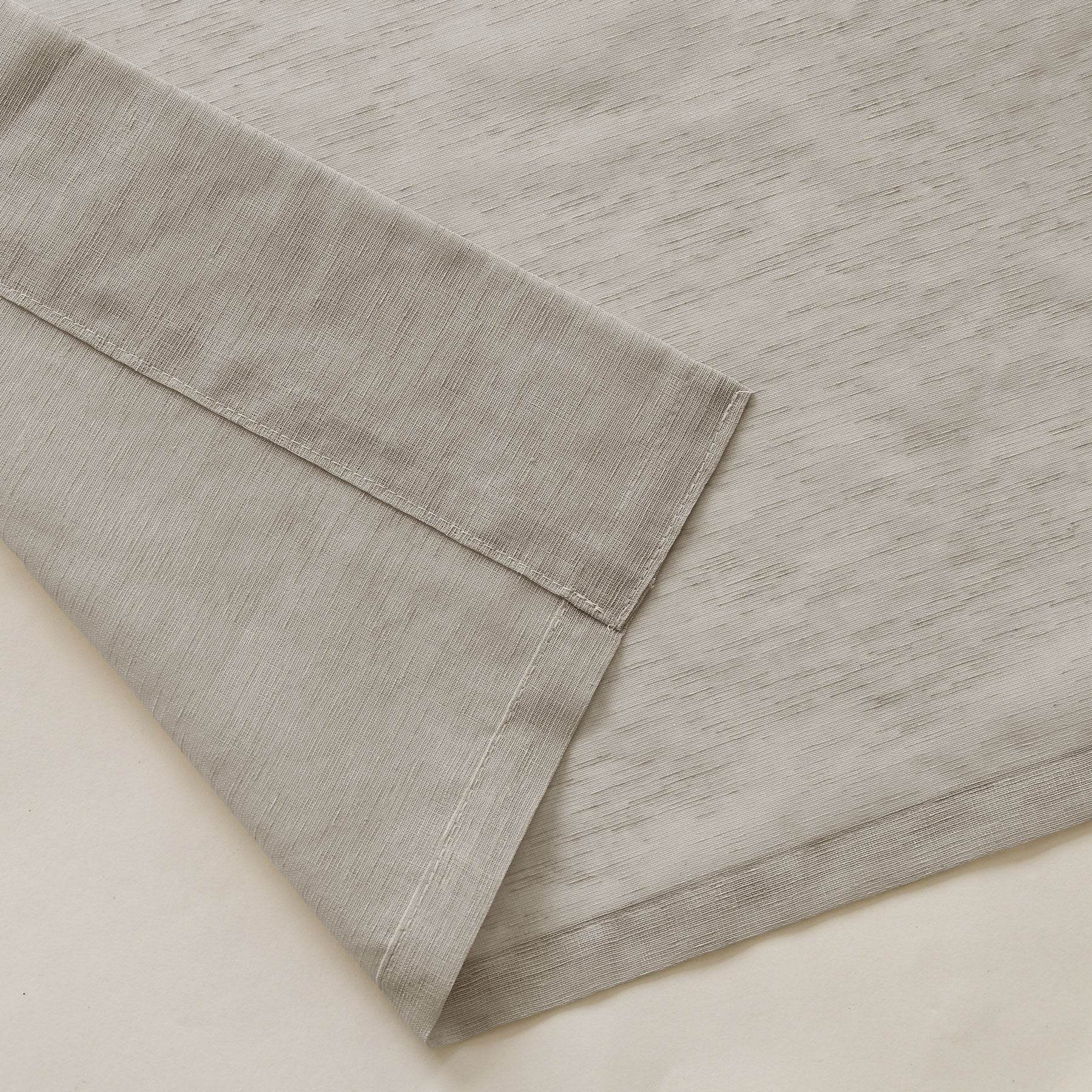 B11 Sheer Vertical Stripe Linen Blend Light Filtering Curtain Grommet - Cololeaf