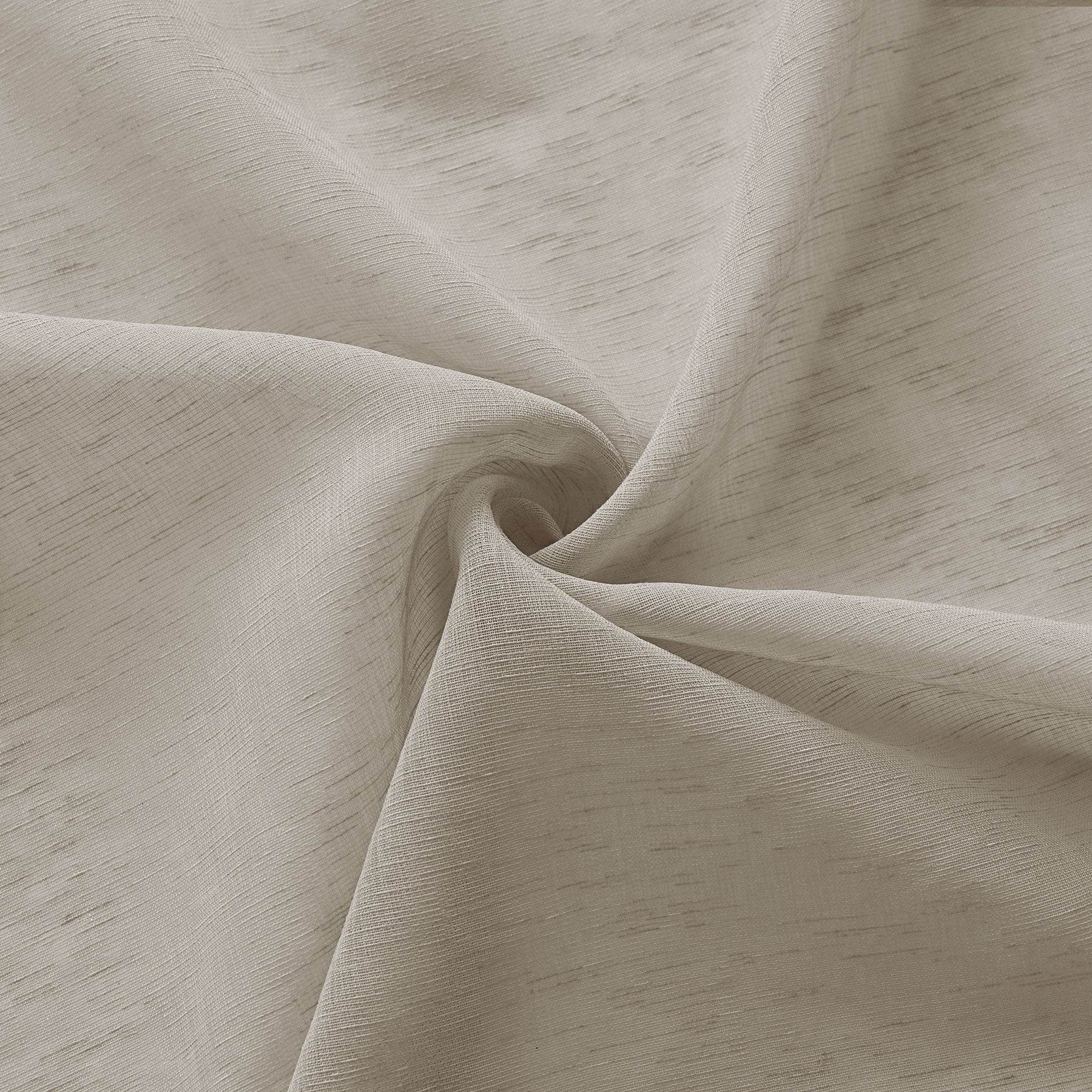 B11 Sheer Vertical Stripe Linen Blend Light Filtering Curtain Grommet - Cololeaf