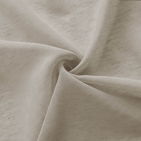B11 Sheer Vertical Stripe Linen Blend Light Filtering Curtain Grommet - Cololeaf