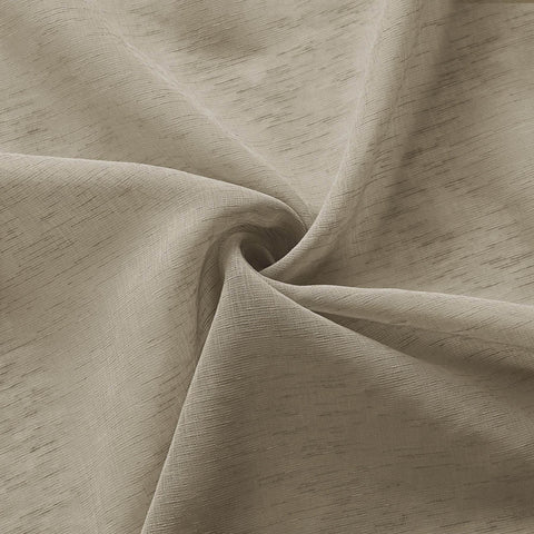 B11 Sheer Vertical Stripe Linen Blend Light Filtering Curtain Grommet - Cololeaf