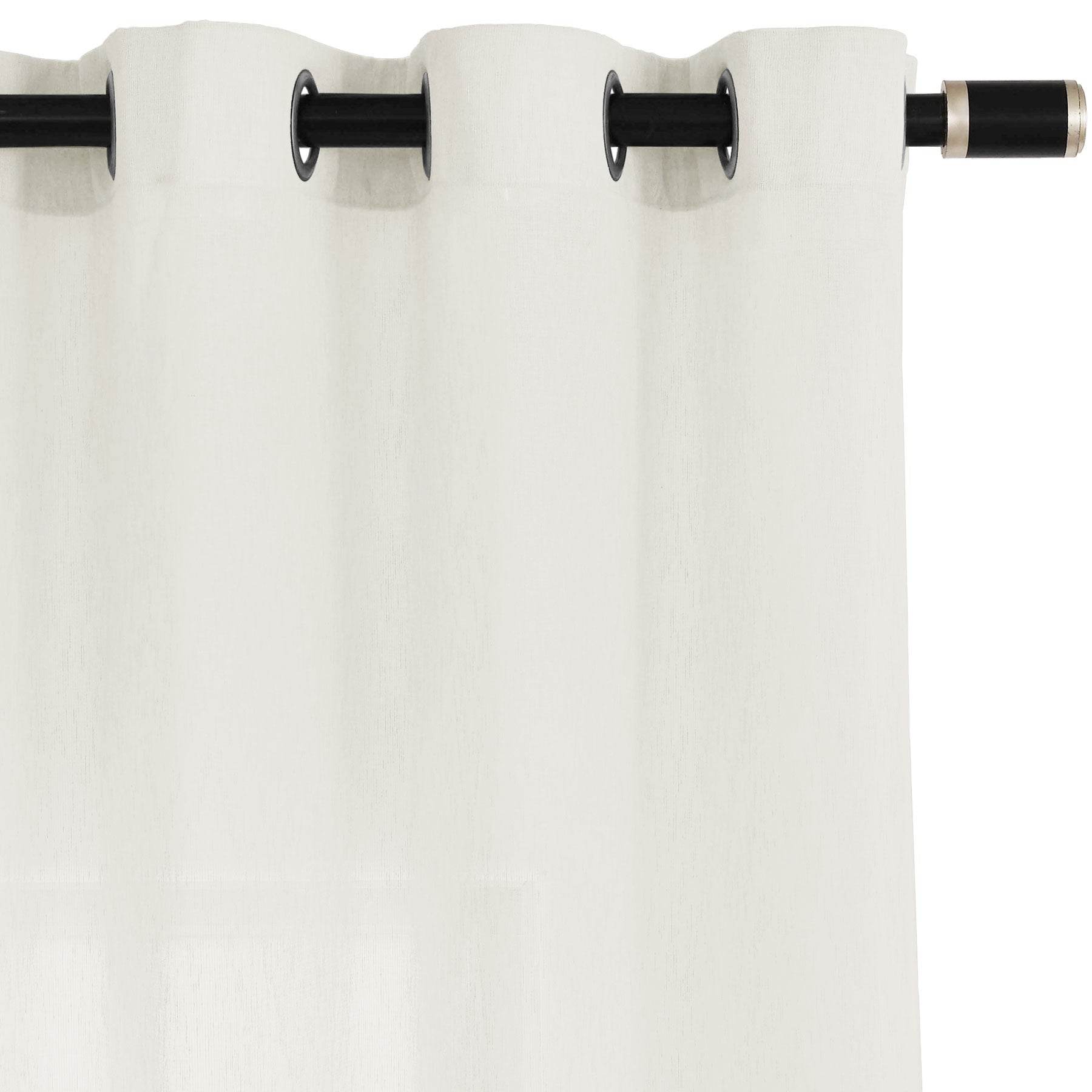 B11 Sheer Vertical Stripe Linen Blend Light Filtering Curtain Grommet - Cololeaf