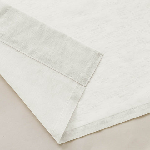 B11 Sheer Vertical Stripe Linen Blend Light Filtering Curtain Grommet - Cololeaf