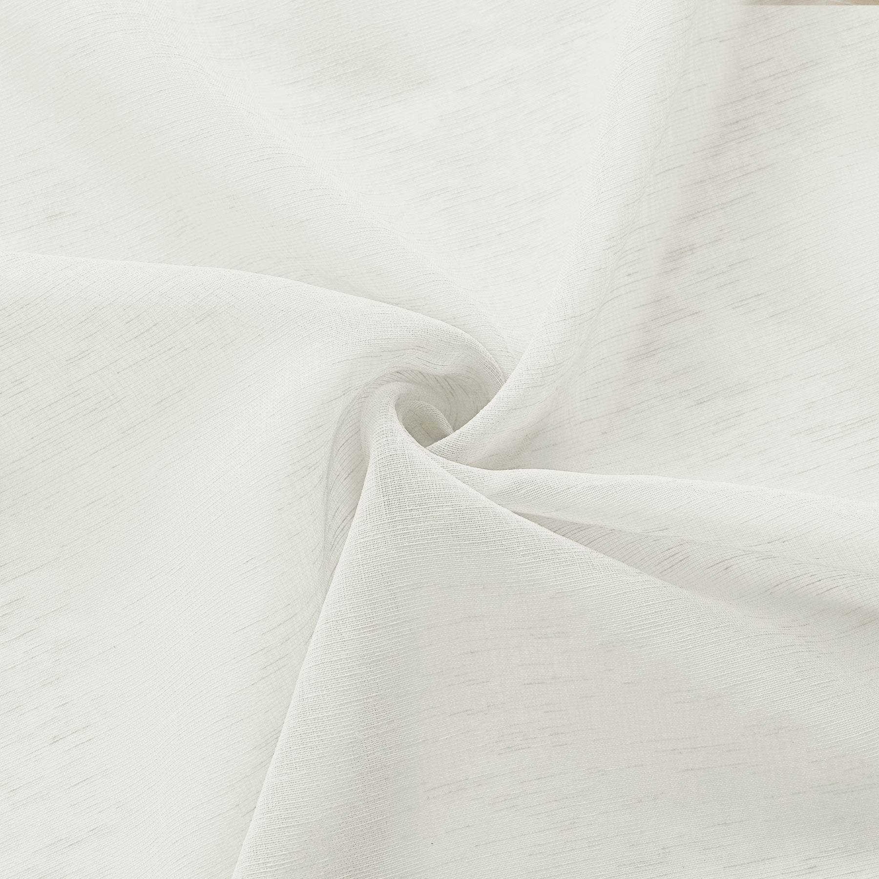 B11 Sheer Vertical Stripe Linen Blend Light Filtering Curtain Grommet - Cololeaf
