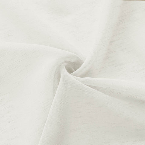 B11 Sheer Vertical Stripe Linen Blend Light Filtering Curtain Pinch Pleat - Cololeaf
