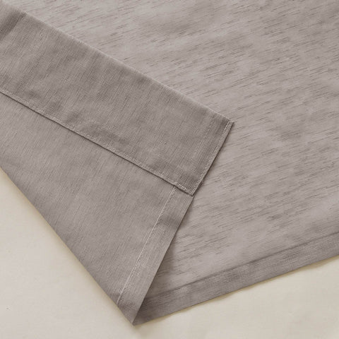 B11 Sheer Vertical Stripe Linen Blend Light Filtering Curtain Grommet - Cololeaf