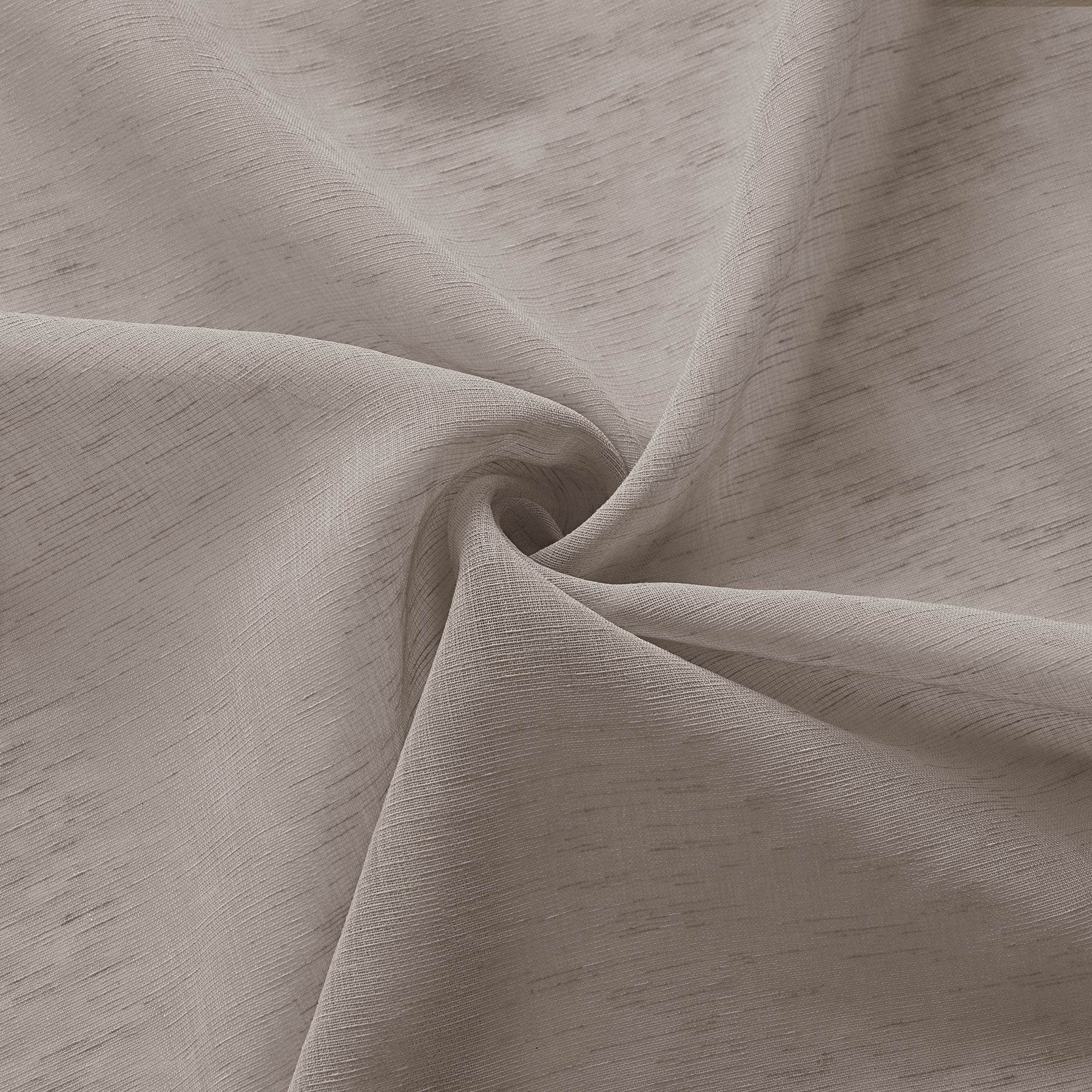 B11 Sheer Vertical Stripe Linen Blend Light Filtering Curtain Grommet - Cololeaf