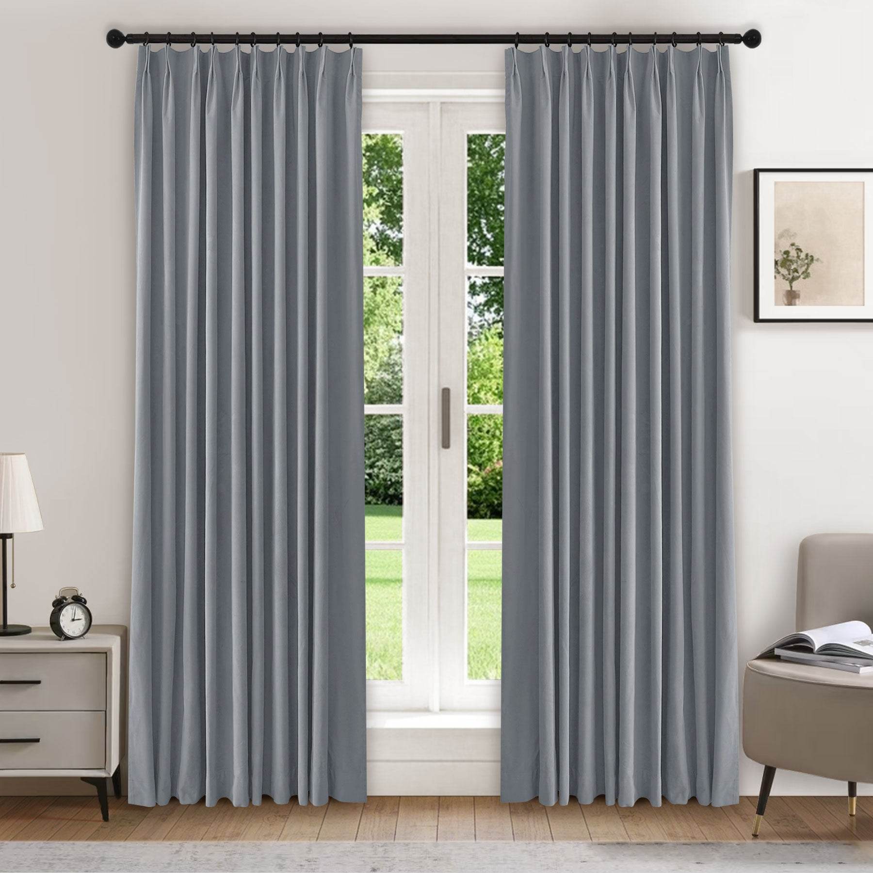 223 Premium 100% Blackout Velvet Drape 280gsm Pinch Pleat - Cololeaf