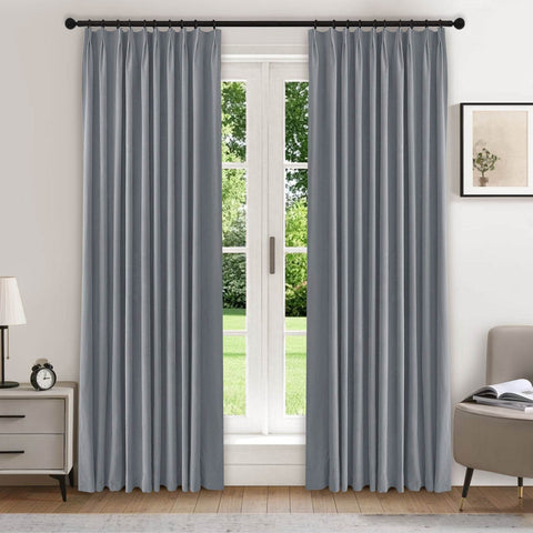 223 Premium 100% Blackout Velvet Drape 280gsm Pinch Pleat - Cololeaf
