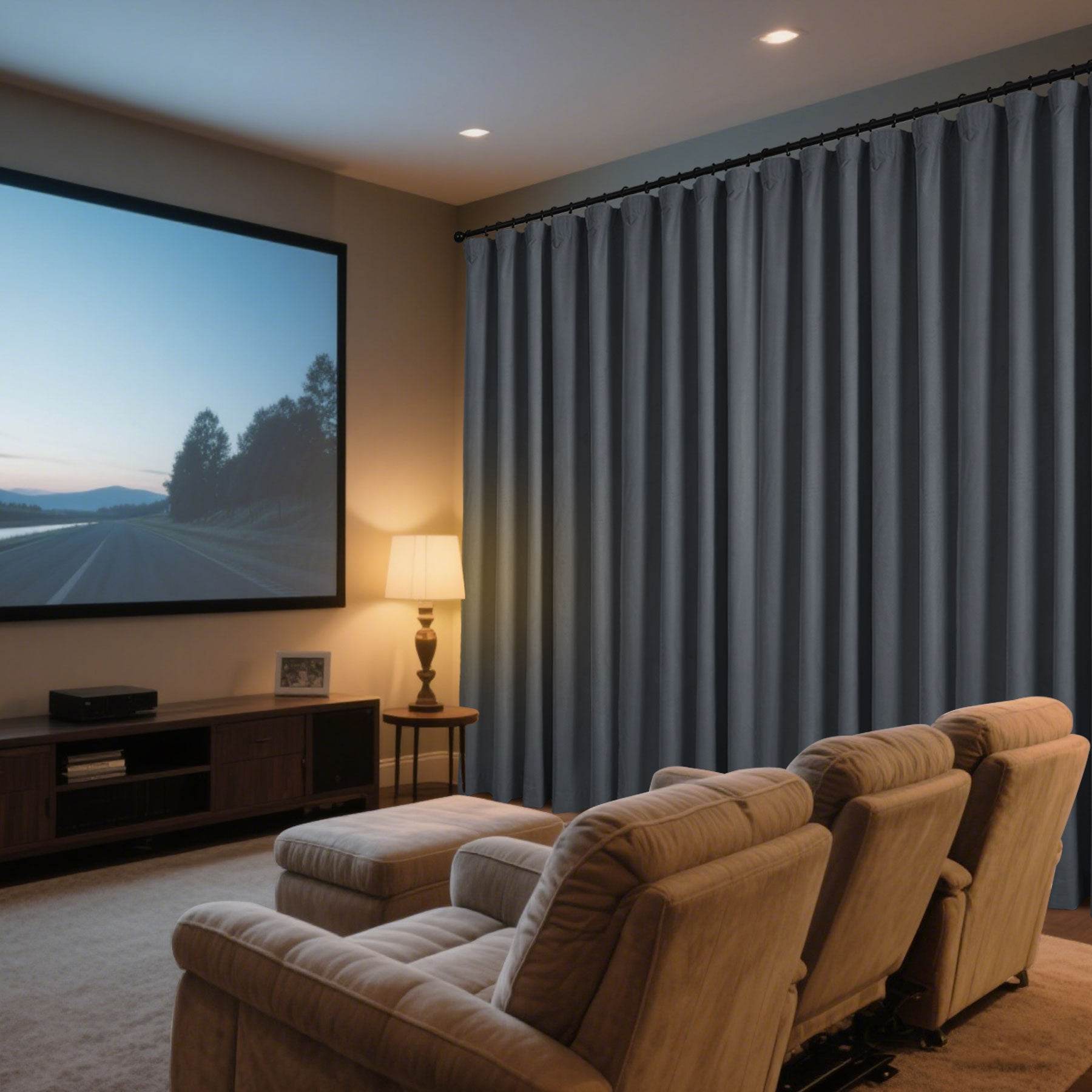 223 Soft Velvet Drape 100% Blackout for Home Theater - Cololeaf