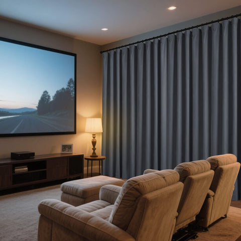 223 Weicher Samt Vorhang 100% Verdunkelung für Heimkino Flachhaken 1 Paneel
