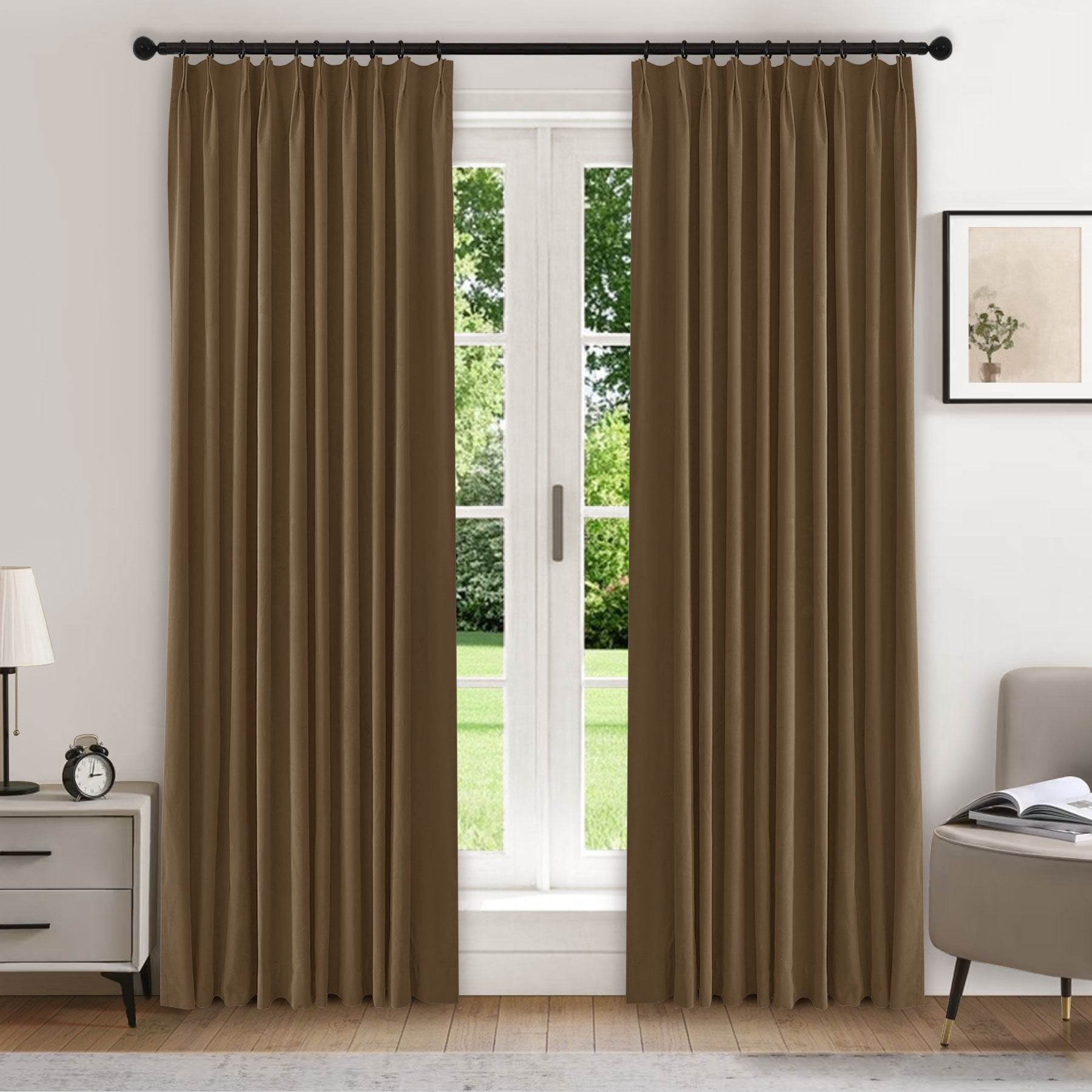 223 Premium 100% Blackout Velvet Drape 280gsm Pinch Pleat - Cololeaf