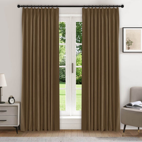 223 Premium 100% Blackout Velvet Drape 280gsm Pinch Pleat - Cololeaf