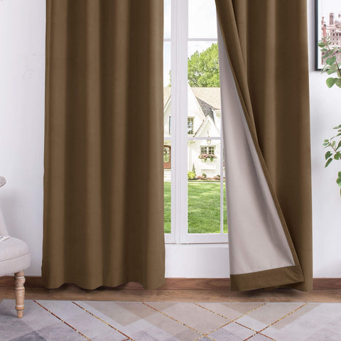 223 extralanger 100 % verdunkelnder Samtvorhang, 280 g/m² leichter Polyester, mit Ösen, 1 Paneel