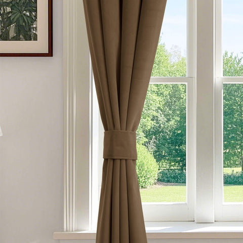 223 extralanger 100 % verdunkelnder Samtvorhang, 280 g/m² leichter Polyester, mit Ösen, 1 Paneel