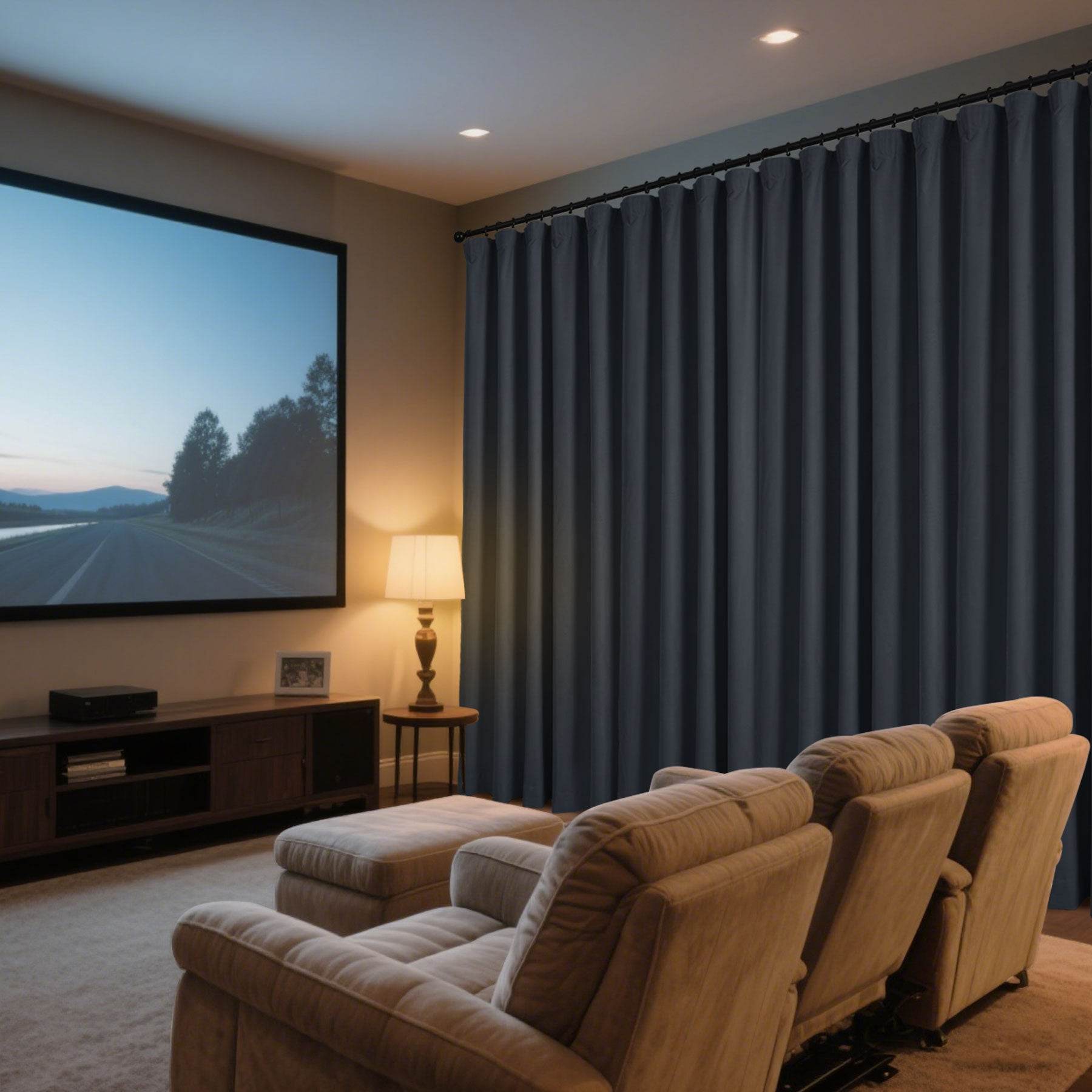 223 Soft Velvet Drape 100% Blackout for Home Theater - Cololeaf