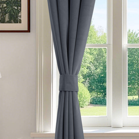 223 extralanger 100 % verdunkelnder Samtvorhang, 280 g/m² leichter Polyester, mit Ösen, 1 Paneel