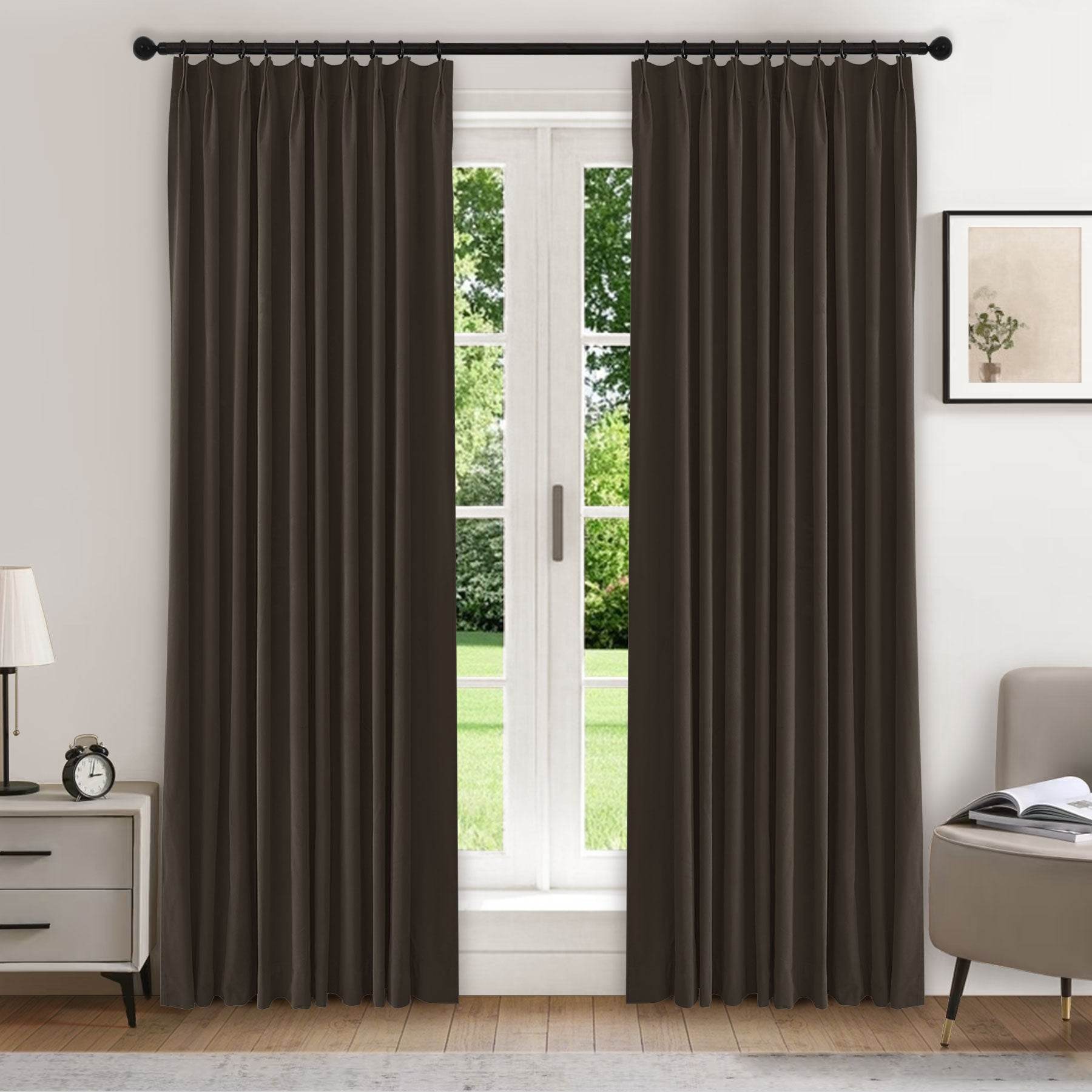 223 Premium 100% Blackout Velvet Drape 280gsm Pinch Pleat - Cololeaf