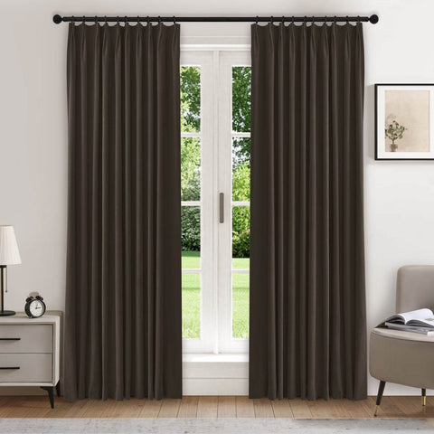 223 Premium 100% Blackout Velvet Drape 280gsm Pinch Pleat - Cololeaf