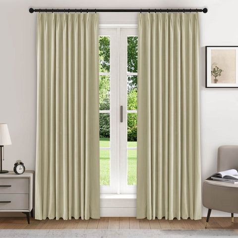 223 Premium 100% Blackout Velvet Drape 280gsm Pinch Pleat - Cololeaf