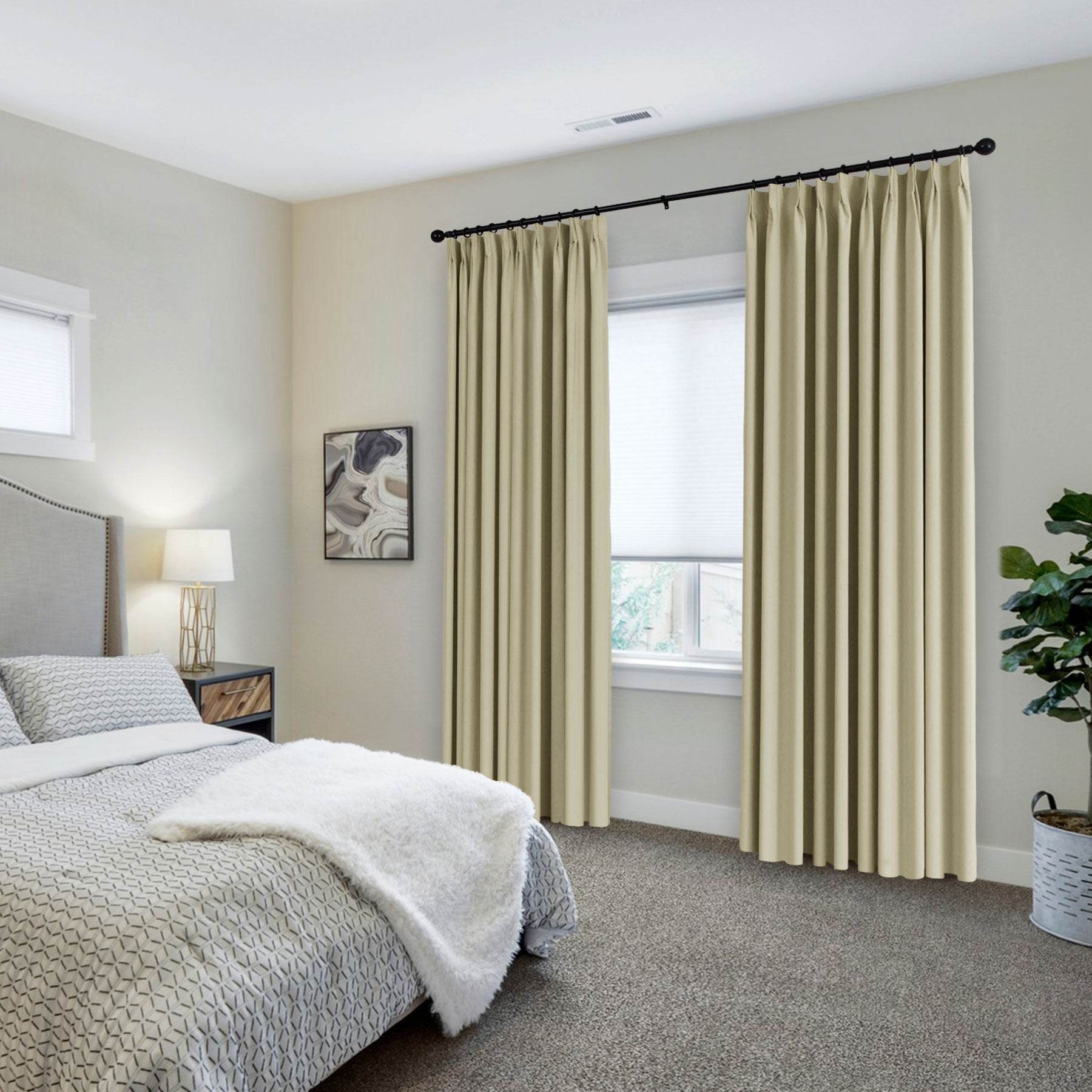 223 Premium 100% Blackout Velvet Drape 280gsm Pinch Pleat - Cololeaf
