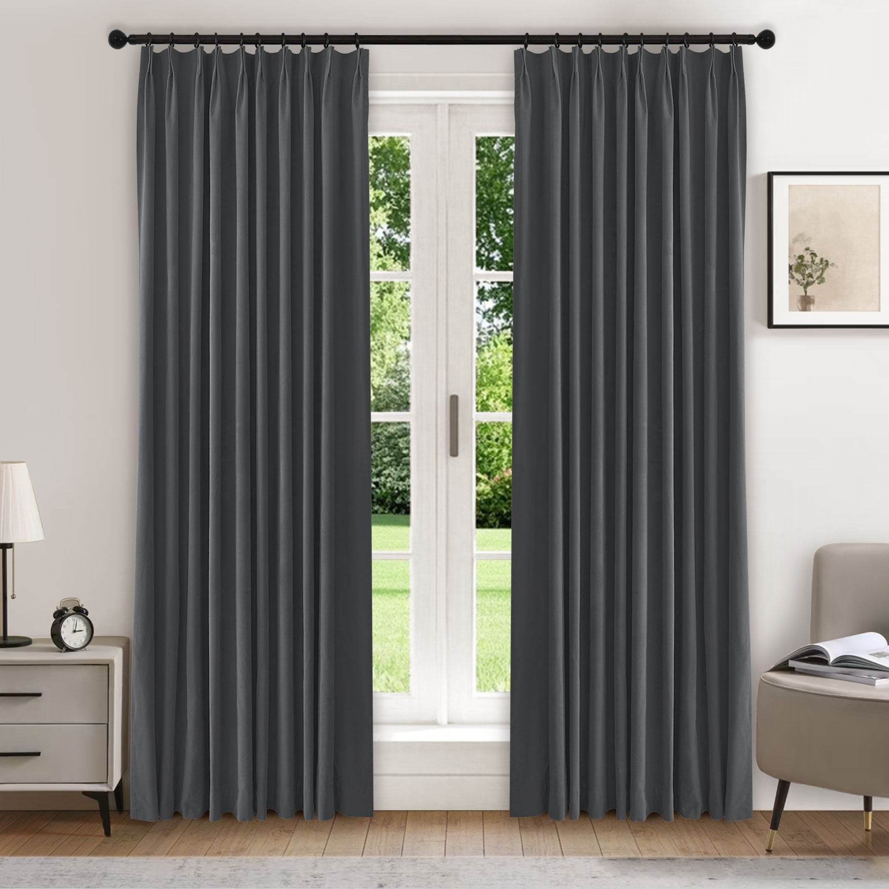 223 Premium 100% Blackout Velvet Drape 280gsm Pinch Pleat - Cololeaf