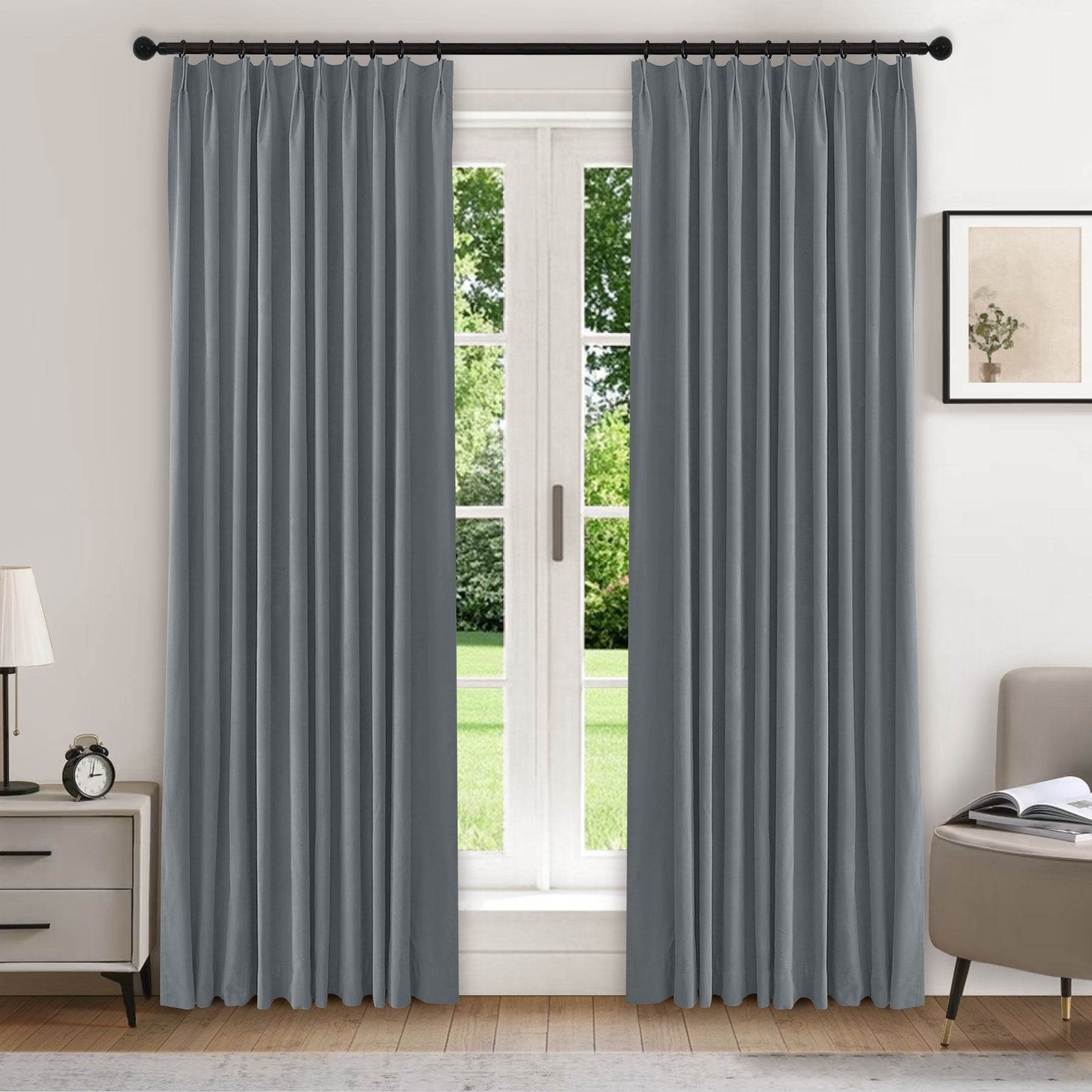 223 Premium 100% Blackout Velvet Drape 280gsm Pinch Pleat - Cololeaf