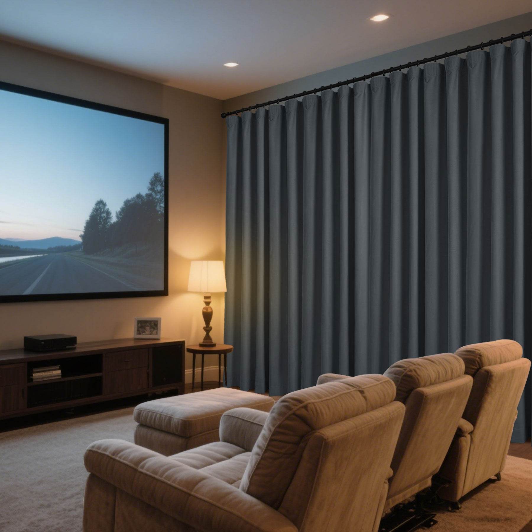 223 Soft Velvet Drape 100% Blackout for Home Theater - Cololeaf