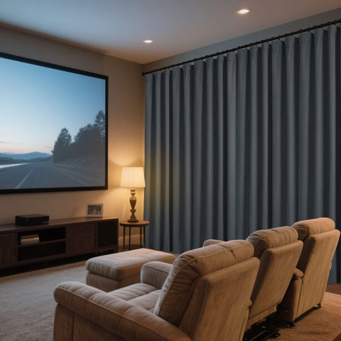 223 Weicher Samt Vorhang 100% Verdunkelung für Heimkino Flachhaken 1 Paneel