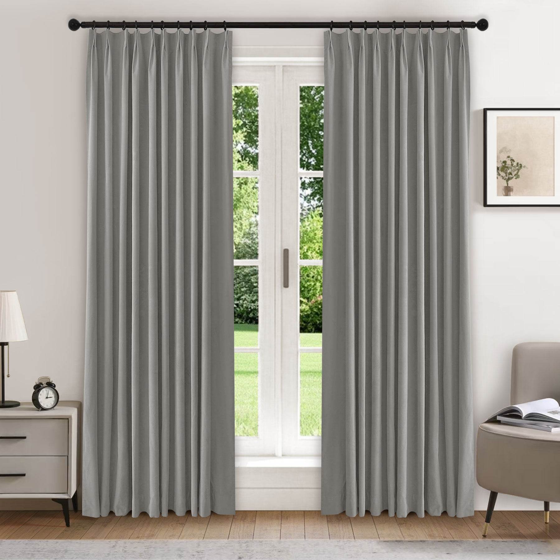 223 Premium 100% Blackout Velvet Drape 280gsm Pinch Pleat - Cololeaf