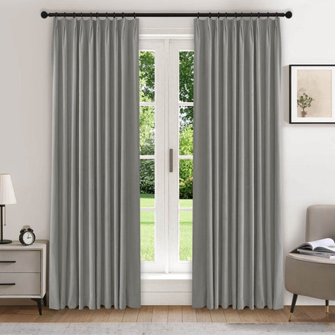 223 Premium 100% Blackout Velvet Drape 280gsm Pinch Pleat - Cololeaf