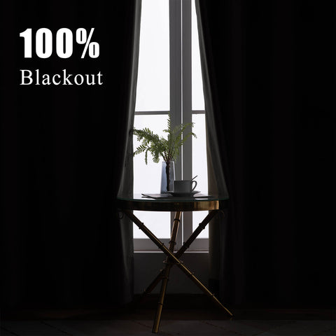 223 blickdichte Samtvorhänge, 100 % verdunkelnd, 280 g/m² Polyester, verschiedene Aufhängungen, 1 Paneel