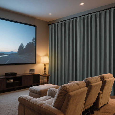 223 Weicher Samt Vorhang 100% Verdunkelung für Heimkino Flachhaken 1 Paneel