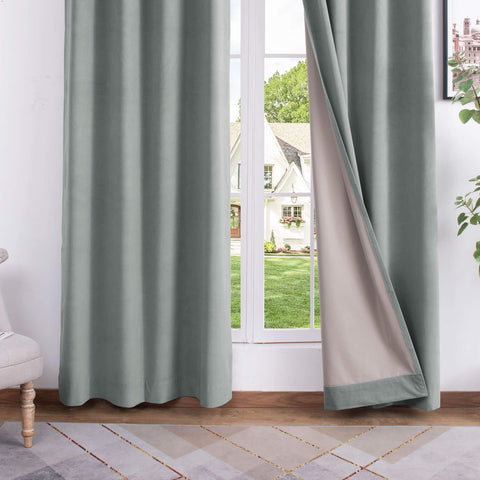 223 blickdichte Samtvorhänge, 100 % verdunkelnd, 280 g/m² Polyester, verschiedene Aufhängungen, 1 Paneel