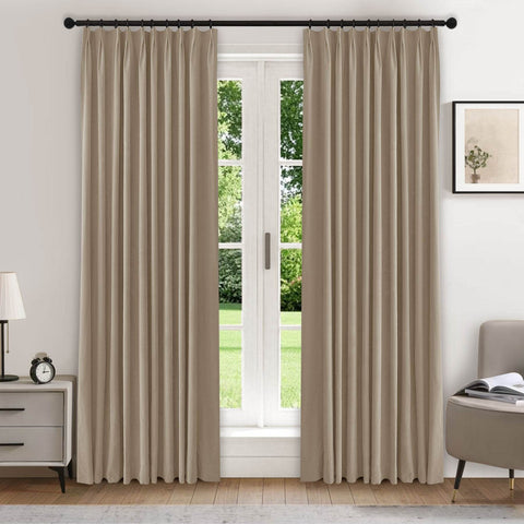 223 Premium 100% Blackout Velvet Drape 280gsm Pinch Pleat - Cololeaf