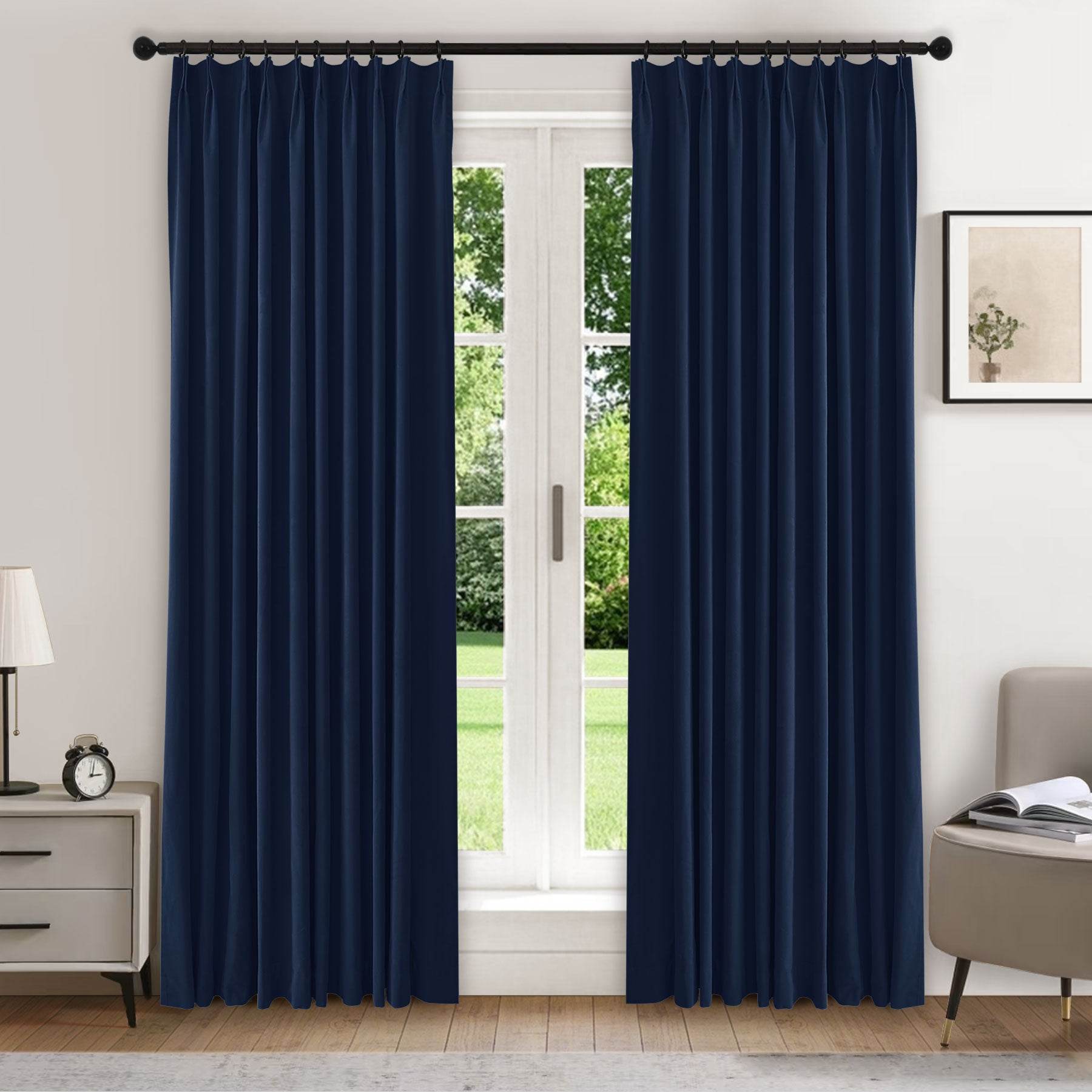 223 Premium 100% Blackout Velvet Drape 280gsm Pinch Pleat - Cololeaf