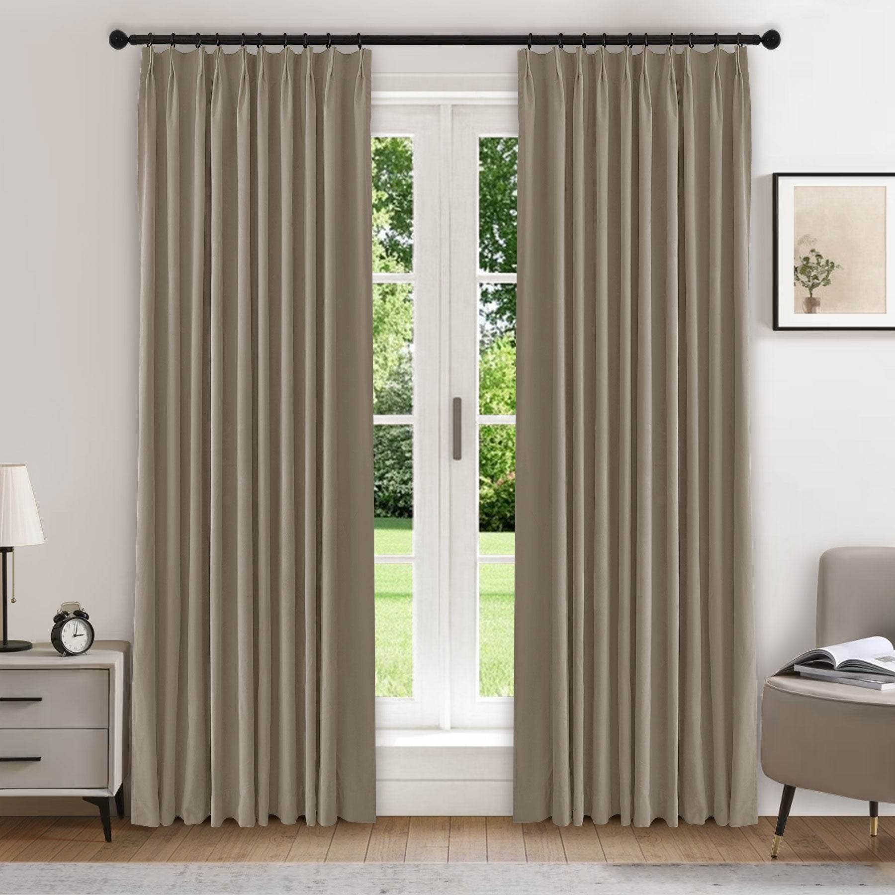 223 Premium 100% Blackout Velvet Drape 280gsm Pinch Pleat - Cololeaf