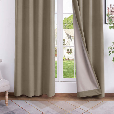 223 extralanger 100 % verdunkelnder Samtvorhang, 280 g/m² leichter Polyester, mit Ösen, 1 Paneel