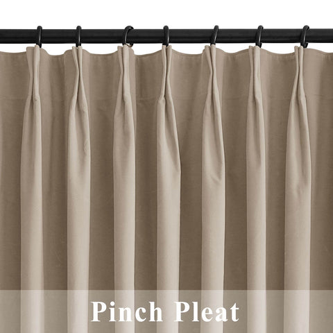 223 Premium 100% Blackout Velvet Drape 280gsm Pinch Pleat - Cololeaf