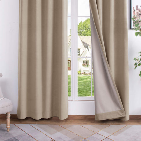 223 blickdichte Samtvorhänge, 100 % verdunkelnd, 280 g/m² Polyester, verschiedene Aufhängungen, 1 Paneel