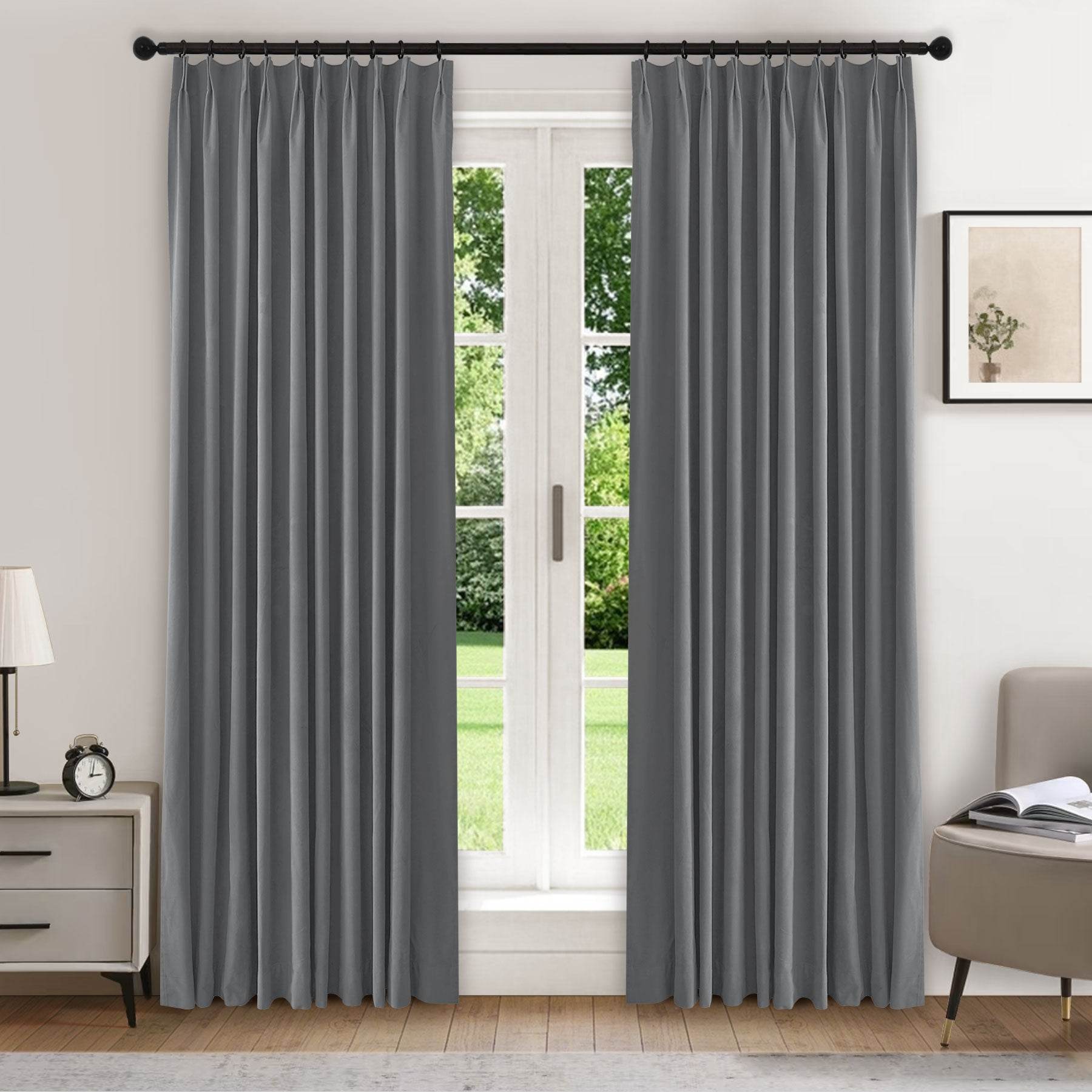 223 Premium 100% Blackout Velvet Drape 280gsm Pinch Pleat - Cololeaf
