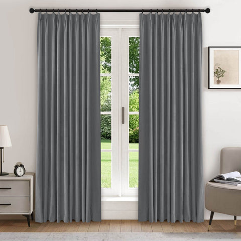 223 Premium 100% Blackout Velvet Drape 280gsm Pinch Pleat - Cololeaf