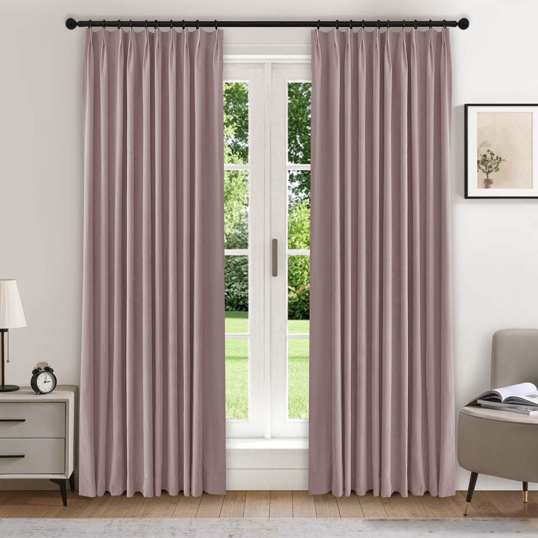223 Premium 100% Blackout Velvet Drape 280gsm Pinch Pleat - Cololeaf