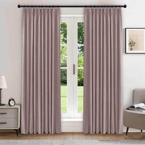 223 Premium 100% Blackout Velvet Drape 280gsm Pinch Pleat - Cololeaf