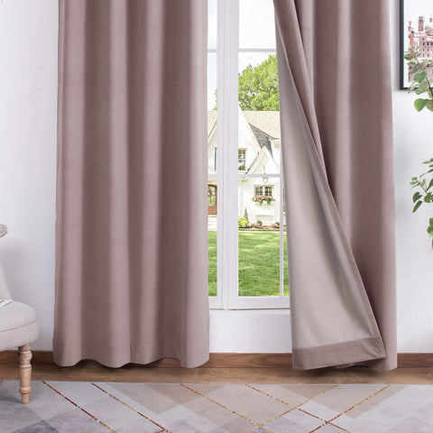 223 extralanger 100 % verdunkelnder Samtvorhang, 280 g/m² leichter Polyester, mit Ösen, 1 Paneel
