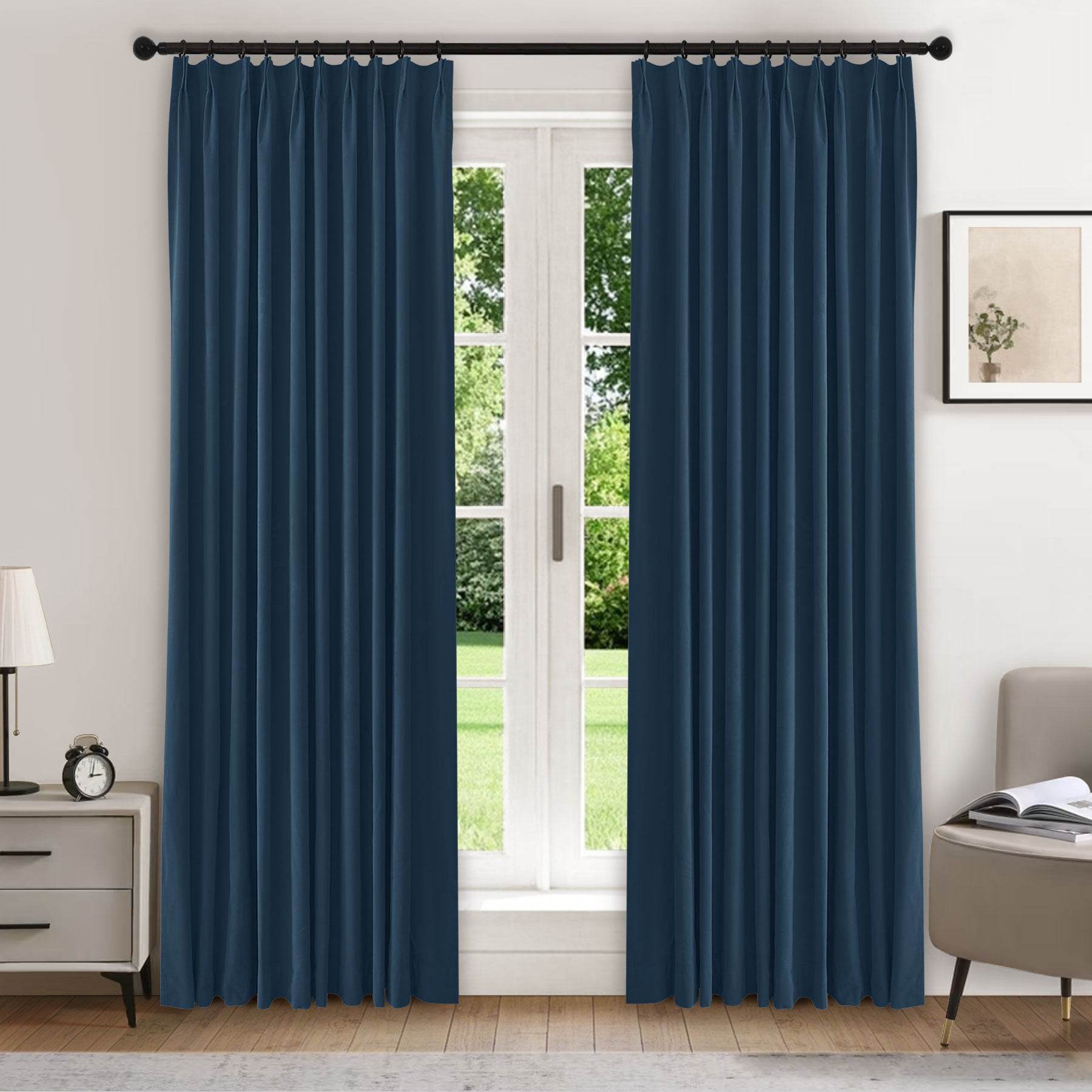223 Premium 100% Blackout Velvet Drape 280gsm Pinch Pleat - Cololeaf