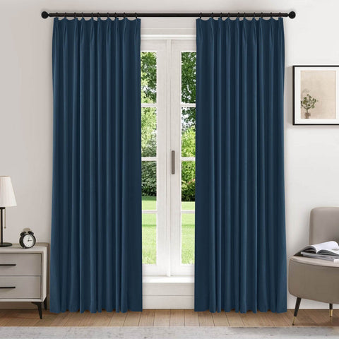 223 Premium 100% Blackout Velvet Drape 280gsm Pinch Pleat - Cololeaf